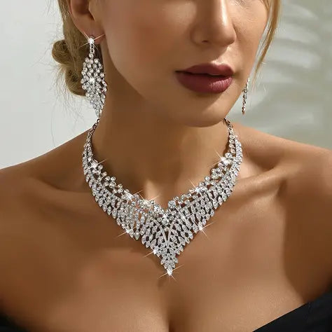 Hot Selling Exaggerated Necklace Earrings Jewelry Set